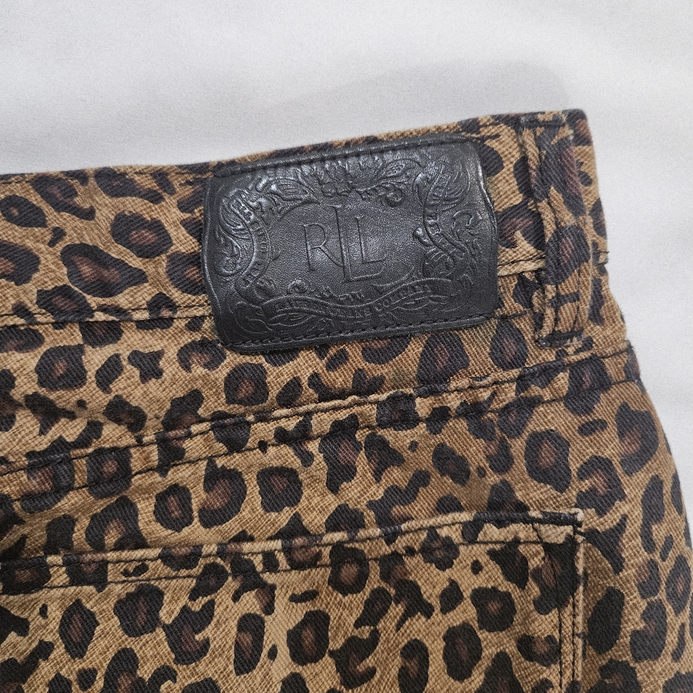 Ralph Lauren / Lauren Jeans Co. Cotton Leopard-Print Skirt — Size 12 - Picture 4 of 10